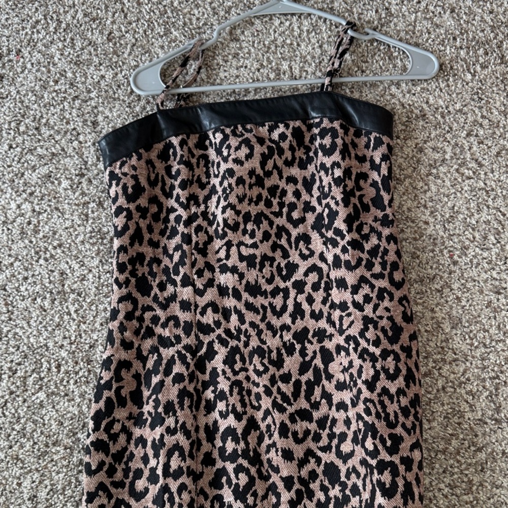 Leopard Print Strapless Dress